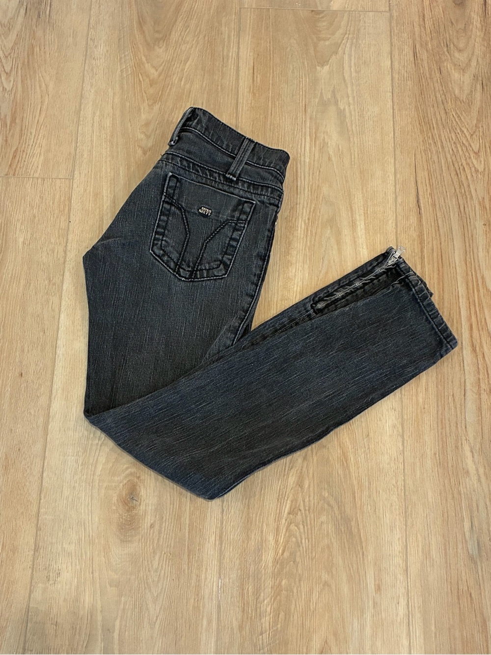 Miss Sixty Vintage Y2K Black Low Rise Jeans Size 26 Zip Ankle Denim
